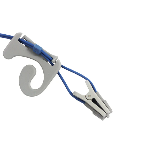 NAK-053S: Kompatibel mit Philips SpO₂-Sensor, Ohrclip für Erwachsene (3 m), 8-Pin-Anschluss.