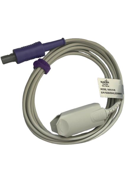 NAK-014S: Kompatibel mit Mindray SpO2 Sensor Erwachsenen-Clip, 3 m, 6-poliger 40°-Stecker mit Verriegelung