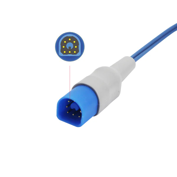 NAK-052S: Kompatibel mit Philips SpO₂-Sensor, weiche Wickelauflage für Neugeborene,  (3 m), 8-Pin-Anschluss.