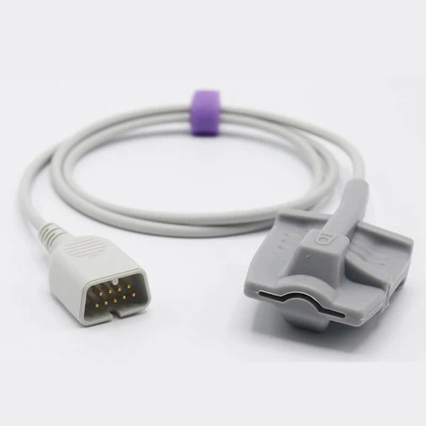 NAK-039S: Kompatibler Nihon Kohden SpO2-Sensor, Erwachsene, Soft, 1 m, 9-poliger Stecker